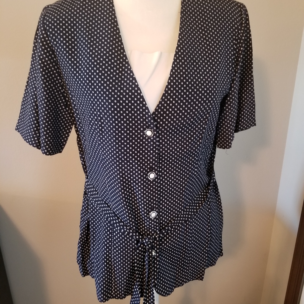 Cristin Stevens Vintage Size 10 Polka Dot Blouse